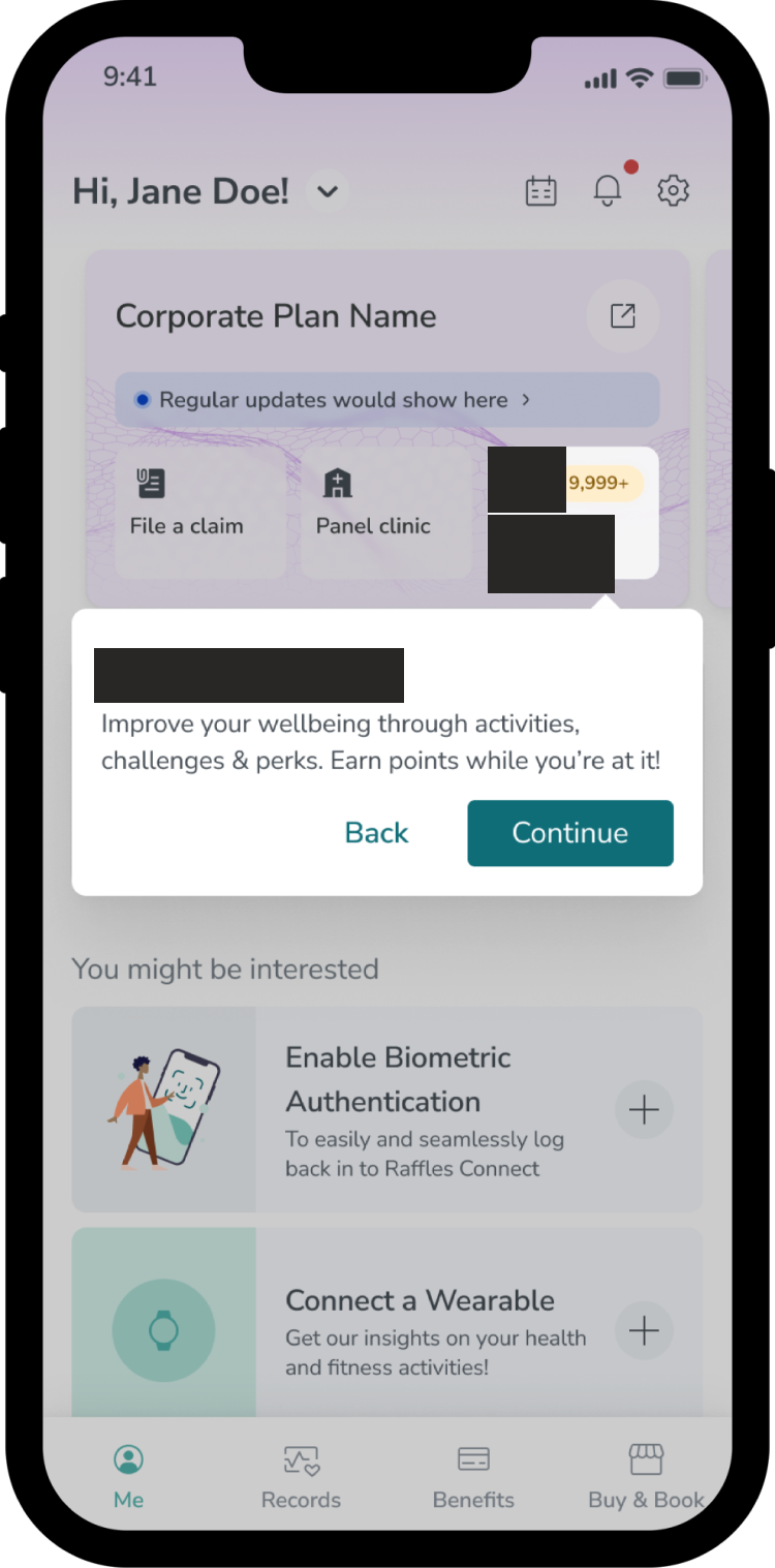April 2024 guided tooltip introducing Wellness Zone from the Care home screen